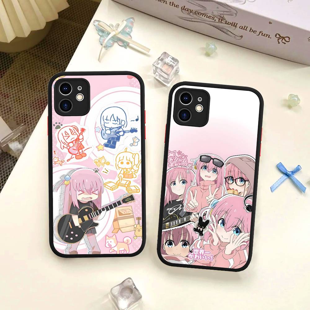 Anime Bocchi The Rock Matte Translucent Phone Case For Iphone 16 ProMax 15 14 13 12 11 X XS PRO Plus