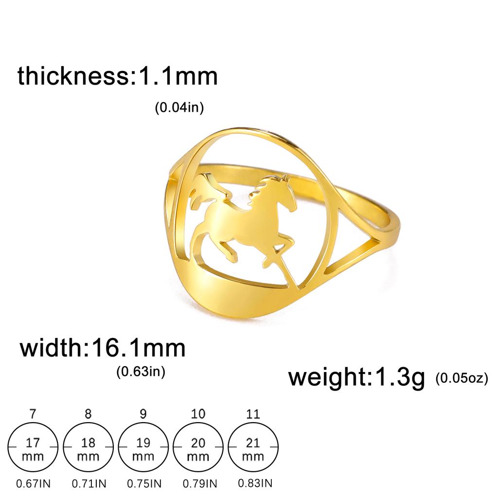 Cool Running Horse Ring Women Men Stainless Steel Finger Rings Animal Jewelry Friends Birthday Gift