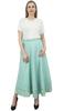 Phagun Reversible Long Wrap Skirt Floral Printed Cotton Mint Green Cover Up