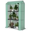 40 x 100cm Three Shelf Steel Frame Greenhouse - Green