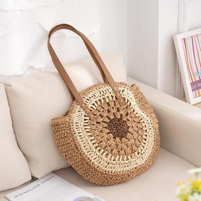 Summer Beach Hollow Out Straw Women Shoulder Bag Vintage Top Handle Large Capacity Rattan Tote Bag