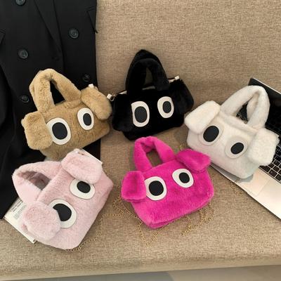 Retro Lässige Plüsch Umhängetasche für Damen Einfache und Modische Schultertasche für Damen Herbst Neue Mode Quadratische Tasche