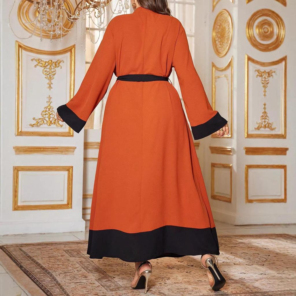 In Stock Plus Size Elegant Embroidered Long Sleeve Autumn Dress