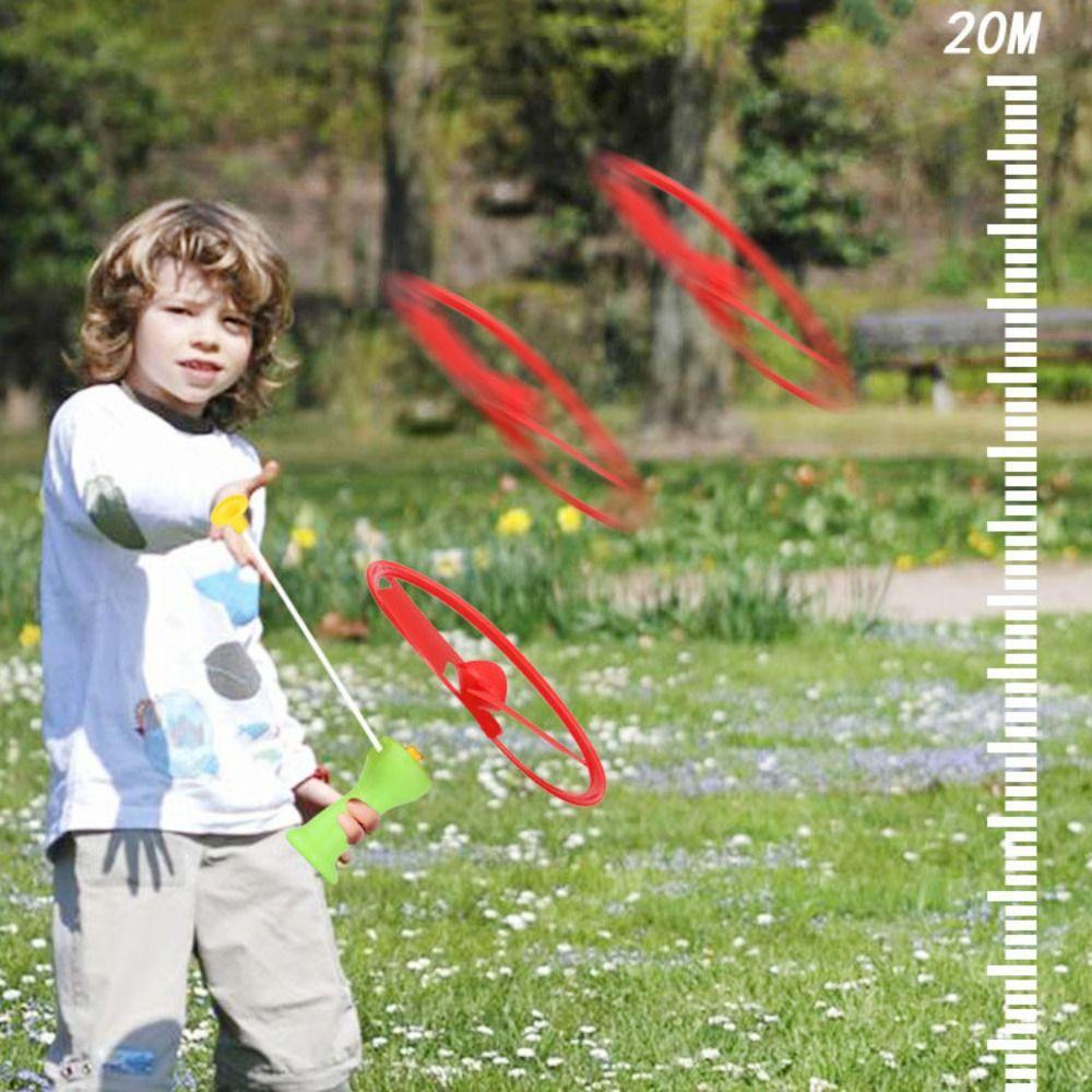 Launcher Spinner Pull Flying Disc Toys Rotating Dragonfly Toy Ripcord Sky Spin Toys  Outdoor