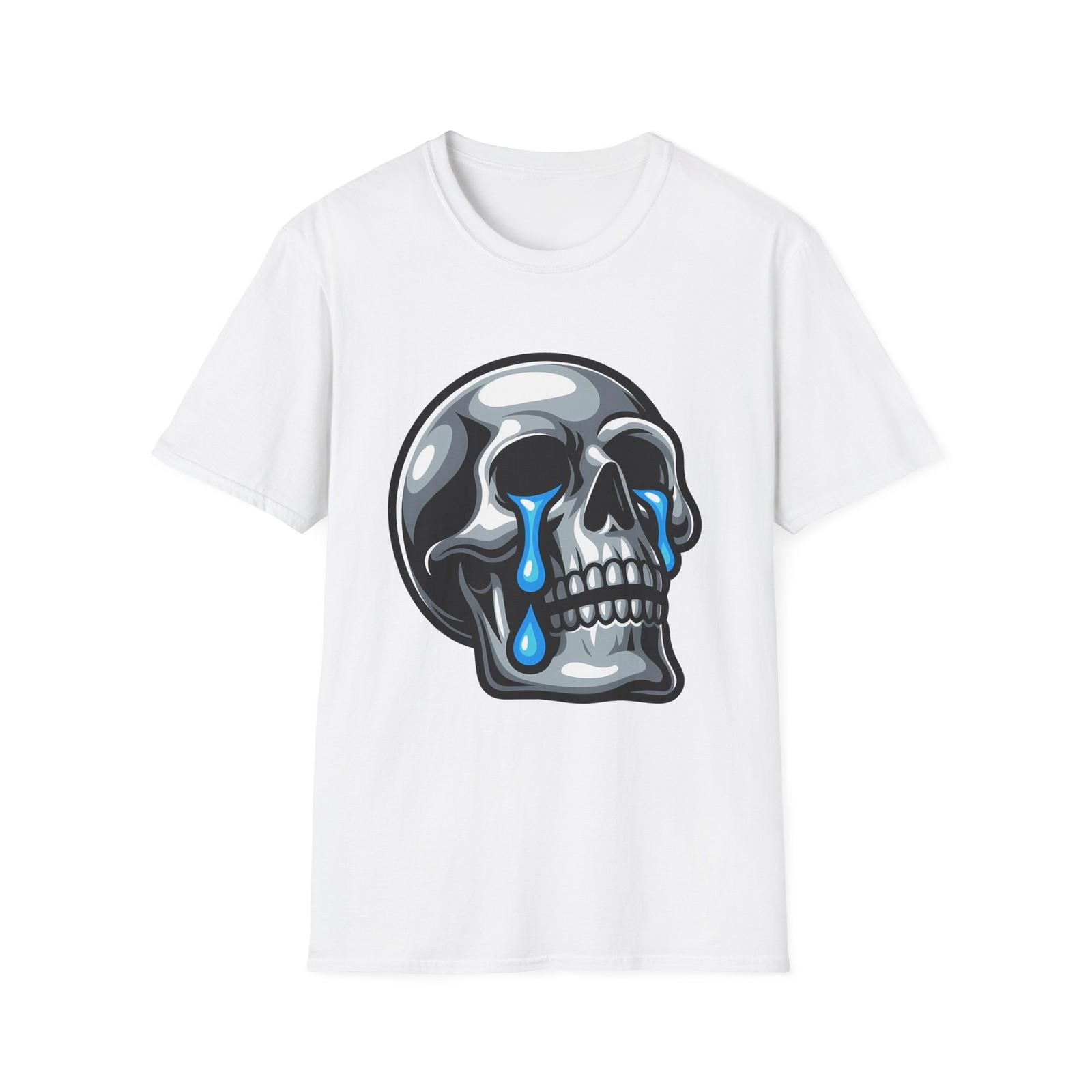 Unisex Softstyle T-Shirt Metallic Skull Tears Sorrow S разноцветный