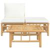 VidaXL Garden Lounge Set 3 Pcs with Cream White Cushions Bamboo, Lounge Set, Outdoor Lounge Set, Set of 362297