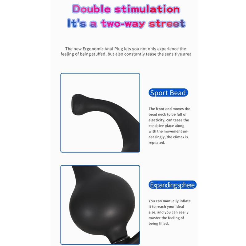 Super Long Inflatable Butt Plug Huge Ass Plug Vagina Dilation Anal Massage Prostate Ass Anal Vibrator Male and Female Sex Toys