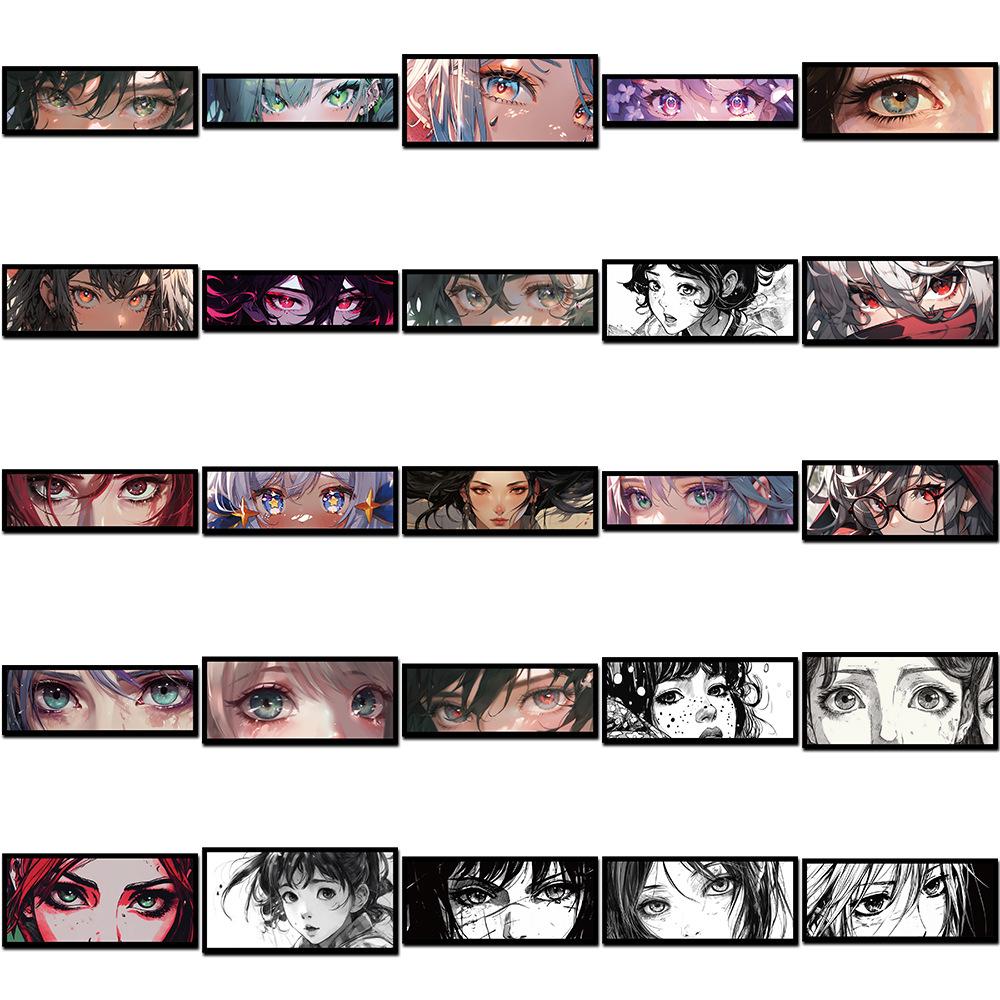 10 30 50Pcs Cute Anime Girls Eyes Stickers Aesthetic Cartoon Decal Diy Skateboard Laptop Luggage Waterproof Cool Kid Toy Sticker