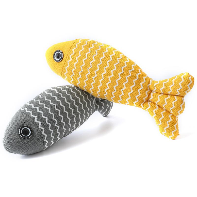 Cat Toys, Huge Linen Fish for Teasing Cats, Self-entertainment, Chewing and Grinding Teeth Cat, Mint Fish, Wavy Cloth Fish Cat Toys