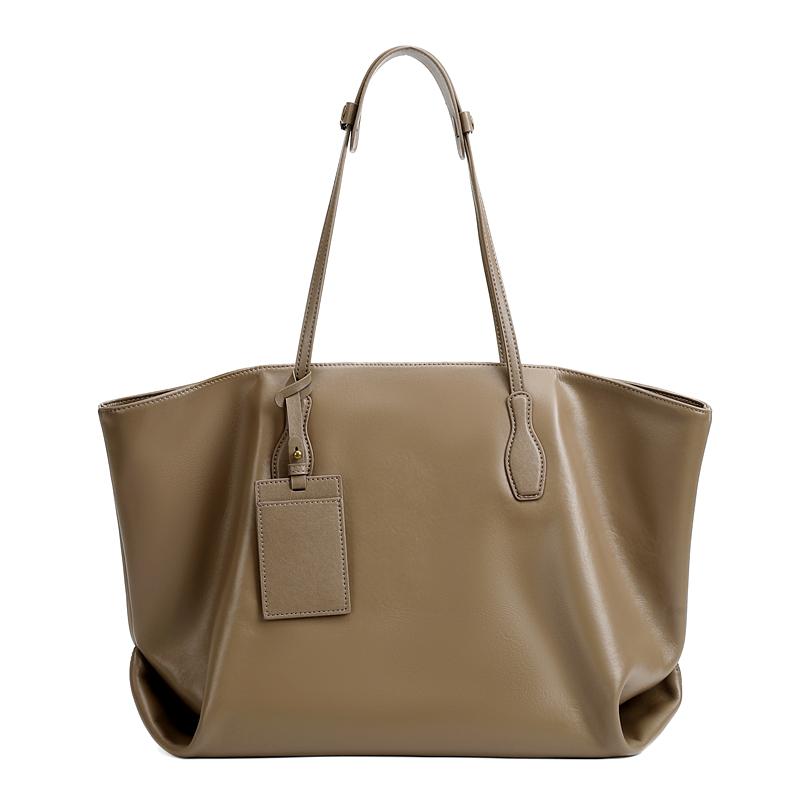 Burminsa Cowhide Genuine Leather Large Soft Shoulder Tote Bags For Women 2026 Luxury Designer Big Shopping Work Ladies Handbags