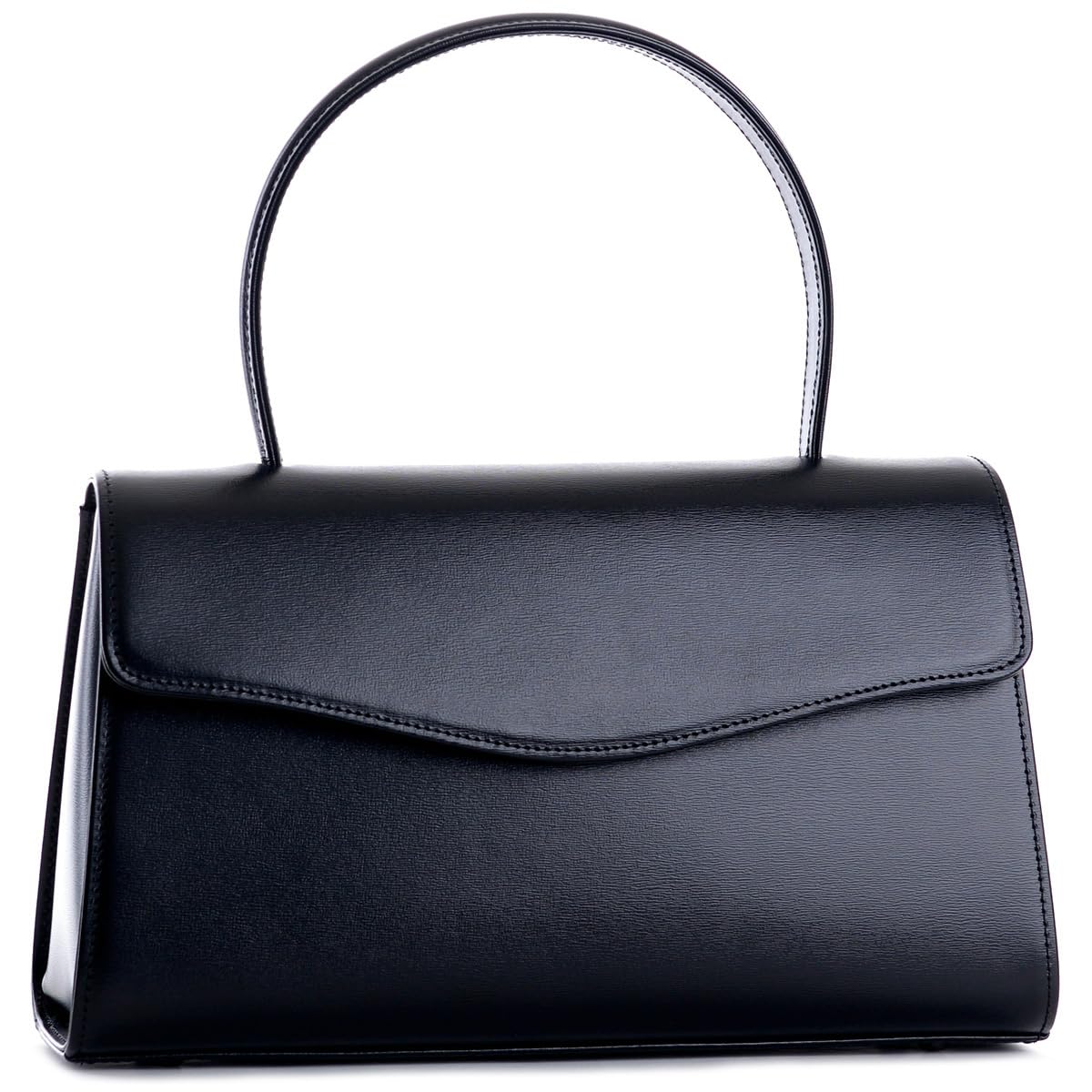 Aurora Genuine Leather Black Formal Bag, Classic Wide Black, Made in Japan, Perfect for Weddings, Funerals, Entrance Ceremonies, Graduations, and