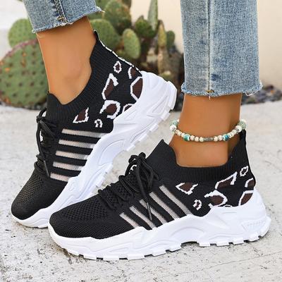 Shoes Women's Spring and Autumn 2025 New Women's Casual Shoes Leopard Print Striped Xiyin Breathable Shoes