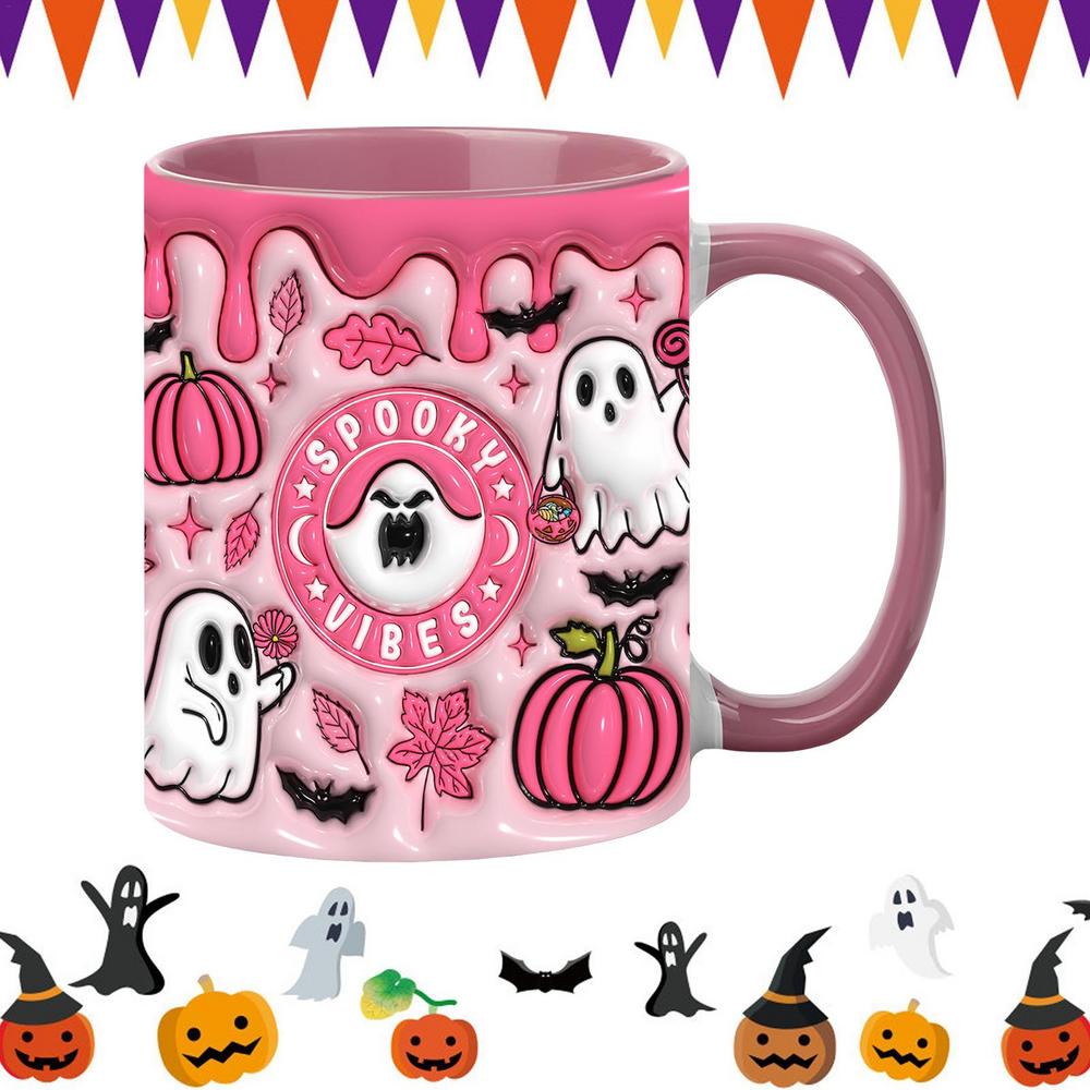 

Керамическая кружка на Хэллоуин 400 мл Керамическая кружка на Хэллоуин Кофейная кружка с ручкой Оригинальный реквизит для фотобудки Домашняя кружка для питья Кружка для as picture красный