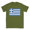 Casual Greek Flag Greece Hellas Hellenic  TShirts for Men Round Neck Cotton T Shirt  Short Sleeve Tees Classic Clothes