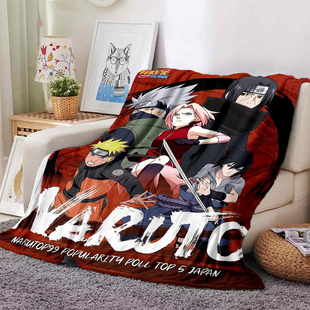 1pc Narutos Evolutionary Journey Flannel Blanket for Super Soft Cute Comfort Blanket for Travel Bedding Couch Sofa Blanket Y72347