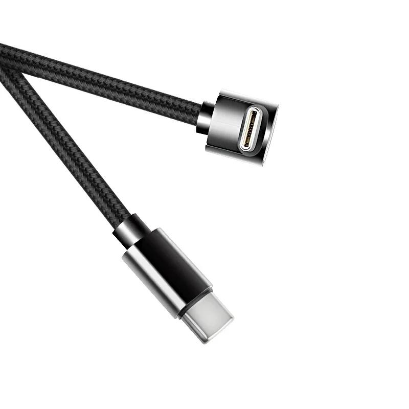 Cavo Dati Intrecciato in Nylon da 60W Tipo C Linea Angolo a 90 Gradi Cavo USB C a USB C PD per 17 Pro Samsung Cavi di Ricarica Rapida
