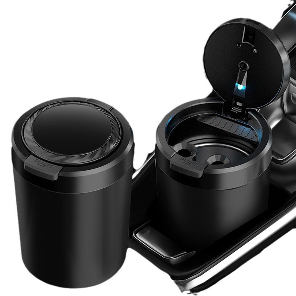 Ash Tray Car Ash Tray Aluminum Cup Alloy Ash Tray Aluminum Cup Portable Car Ash Tray Detachable LED Light Cup Holder Detachable