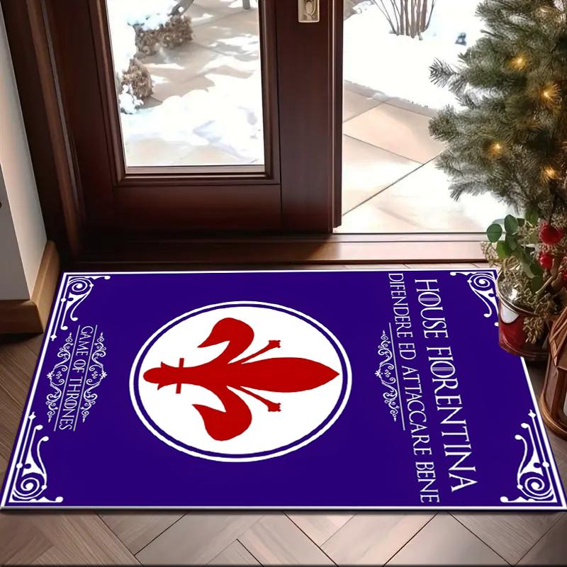 1PC Fiorentina Football Club Rug Game Carpet, Floor Mat for Bedroom Living Room Entryway Rug, Home Decor Idea Gift for Christmas birthday