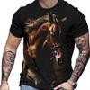 T-shirt Estiva da Uomo Girocollo Stampata in 3D Moda Versatile Traspirante Tendenza Casual