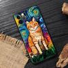 Van Gogh Starry Night Cat Oil Painting Funda For Iphone 15 Pro 14 11 12 13 Pro Max Mini XS X 7 8 14 Plus SE2020 Cases Soft Cover