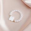 Sweet Cool Small Imitation Pearl Beaded Elastic Ring ins Korean Version Fritillary Love Ring