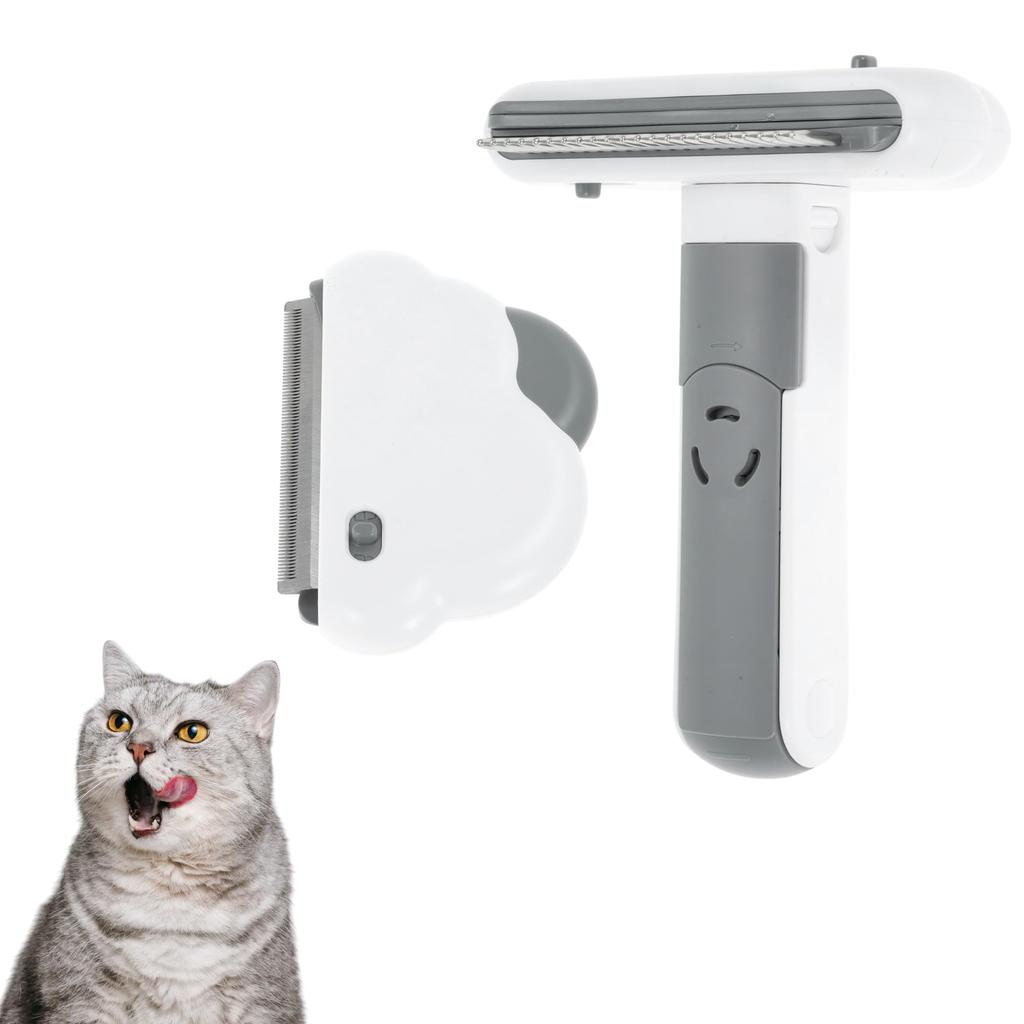 GLIDESMOOTH Cat Cat Undercoat Cat Shedding Straight Comb Cat Detangler Pet Hair Removal Tool for Gray and White 3-in-1 Brush, Rake, Brush, Brush,