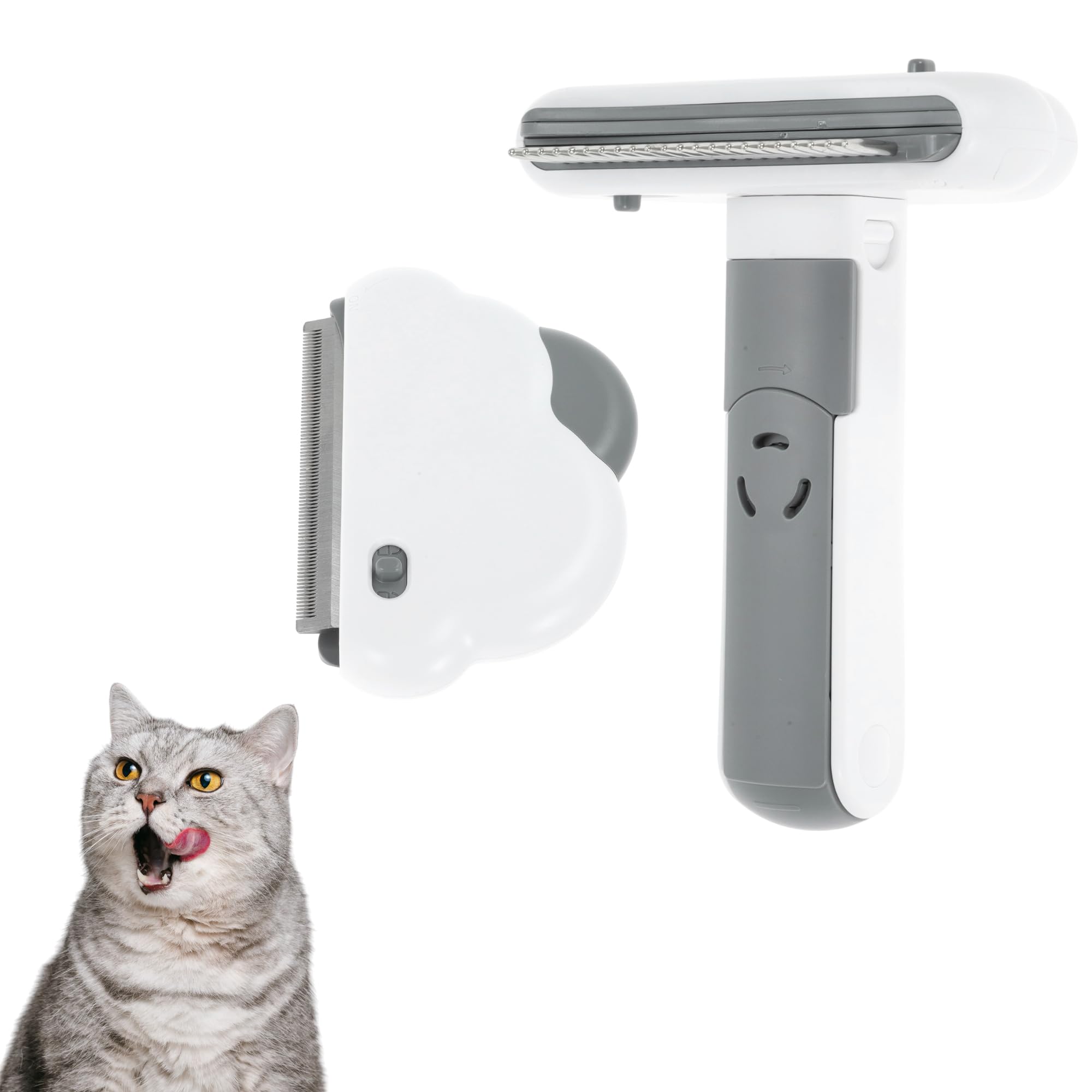 

GLIDESMOOTH Кошка Кошка Подшерсток Кошка Линька Прямая расческа Кошка Распутыватель Инструмент для удаления шерсти питомца для серой и белой 3-в-1 расческа, грабли, расческа, расческа,