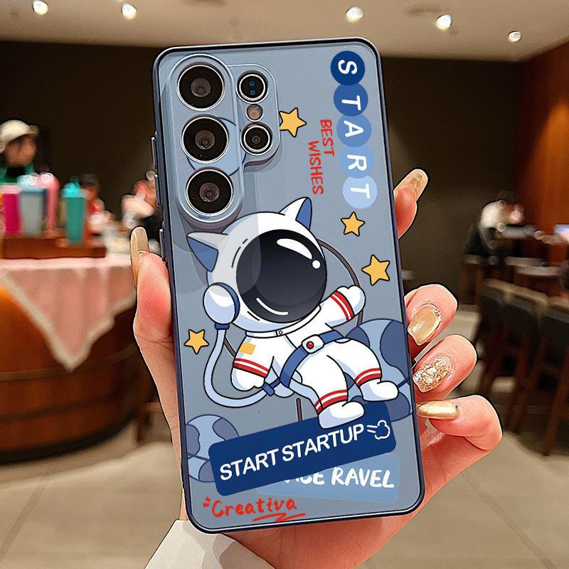 Magnetic Cute Astronaut Pattern Phone Case For Samsung Galaxy S26 S25 S24 S23 Ultra S25 FE A57 A56 A37 A17 A55 A26 A36 A35 Cover