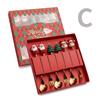 Christmas Spoon Set Cute Coffee Spoon Creative Stirring Spoon Fork Dessert Fork Christmas Gift Box Cutlery 4-Piece