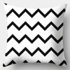 Black And White Pillowcase 45Cmx45Cm Square Sofa Pillow Cover Stripes Leaves Pattern Cushion Cover