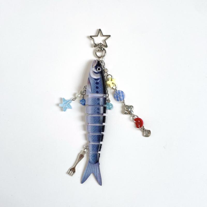 Exquisite Handmade Fish Keychain For Fishing Enthusiasts Souvenir Gifts Bag Pendant Decoration Jewelry Accessories