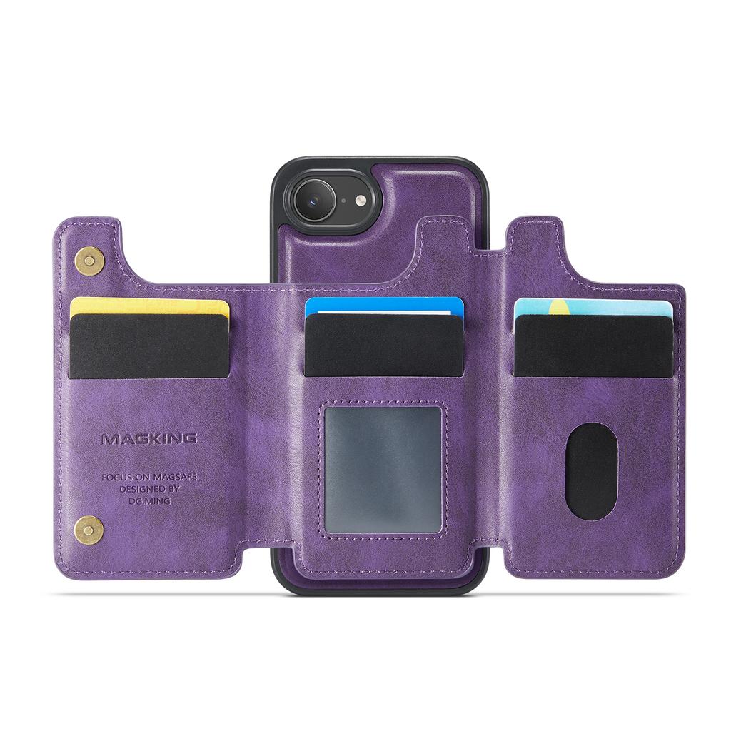 MAGKING K3 Series For iPhone 16e Case Compatible with MagSafe Wallet PC+TPU+PU Phone Cover