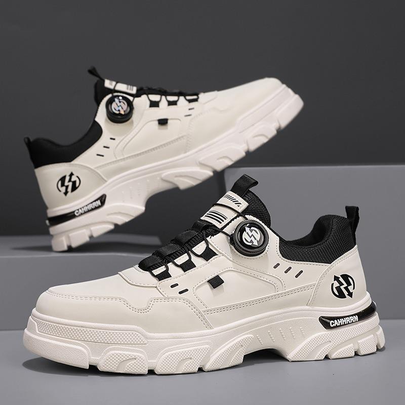 Fashion Winter New Mens Shoes Sneakers Outdoor No-slip Waterproof Rotating Button Hiking Climbing Shoes Fashion Male High Top Work Boots