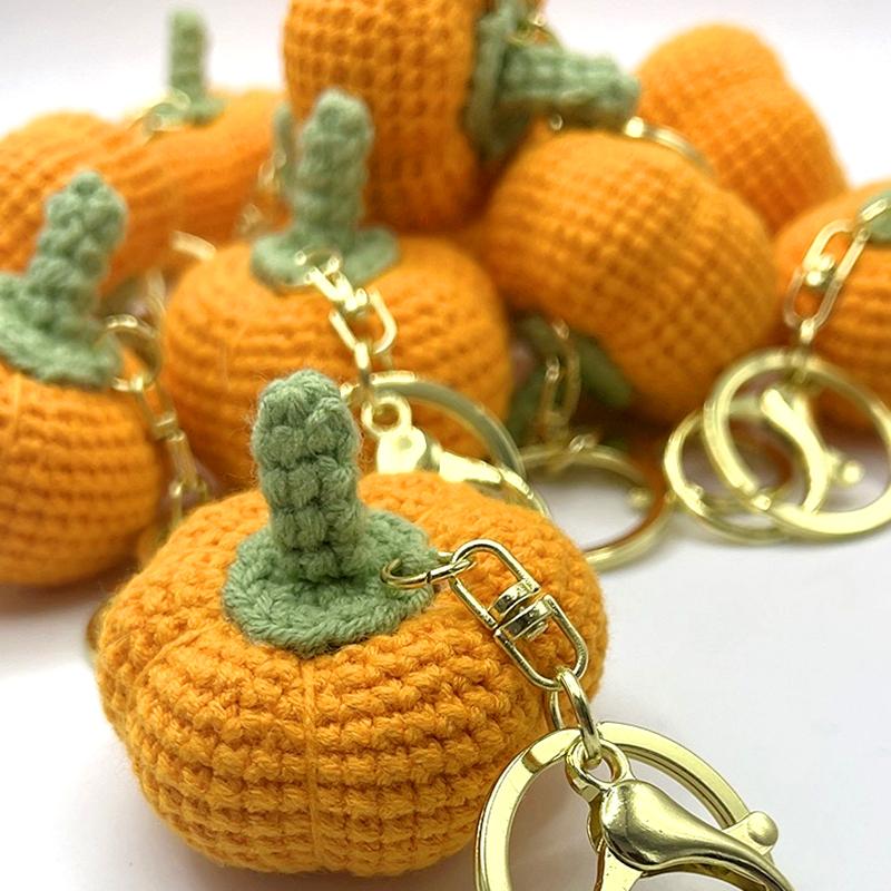 1Pc Keychain Cute Finished Handmade Backpack Decoration Knitting Woolen Fashion Pumpkin Pendant Halloween
