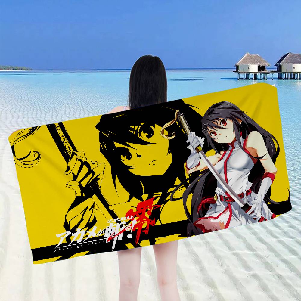 Akame Ga KILLS Anime Microfiber Blanket Quick Drying Beach Towels Oversized Printing Super Absorbent Pool Towel Blanket
