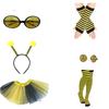 Costume Set for Adults Kids Halloween Party with Cape Headband Glasses