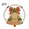 Festive Tree Ornament Crafting Christmas Rhinestone Painting Suncatcher Kit, DIY Faux Pearl Art Xmas Crafts for Adults Beginner, Acrylic Decorative