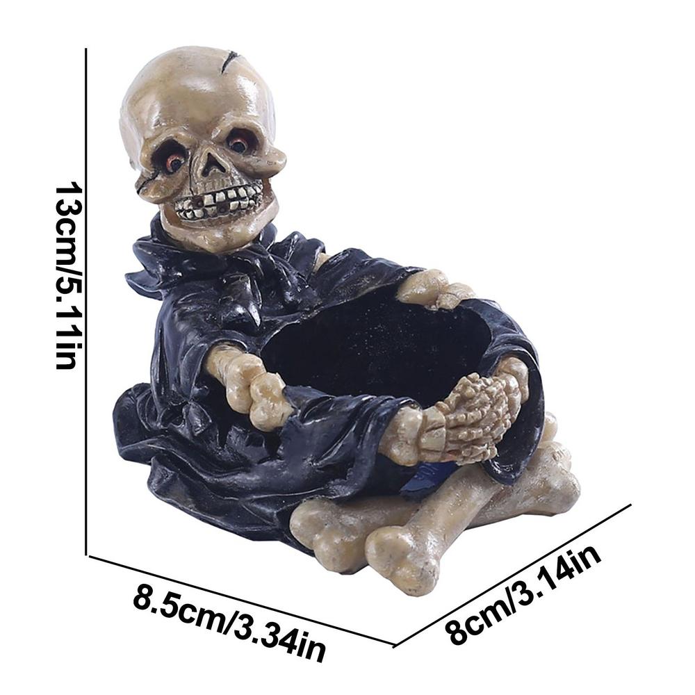 Skull Candlestick Holders Resin Candlestick Crafts Spooky Tealight Candle Holder Horror Skull Candle Holders Candle Holder Decor чёрный