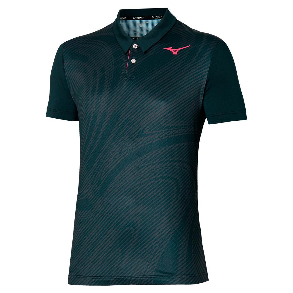 

Mizuno Shadow Quick-Dry Breathable Loose Short Sleeve Polo Shirt Men tops Dark-Green 62GAB004-09 M
