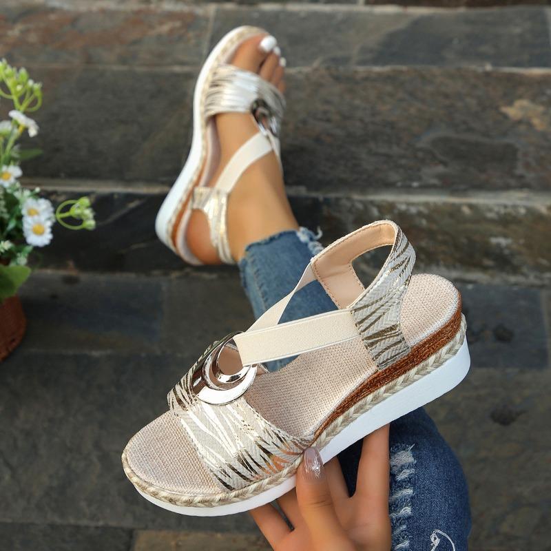 Plus-size Women's Shoes Wedge Heels Lightweight Fish-mouth Sandals