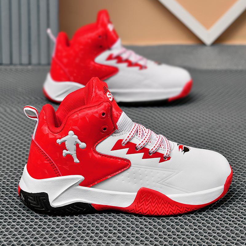 Chaussures de Basketball pour Enfants Garçons Filles Enfants Adolescents Respirantes Antidérapantes à Lacets Entraînement Intérieur Extérieur Baskets Chaussures de Tennis