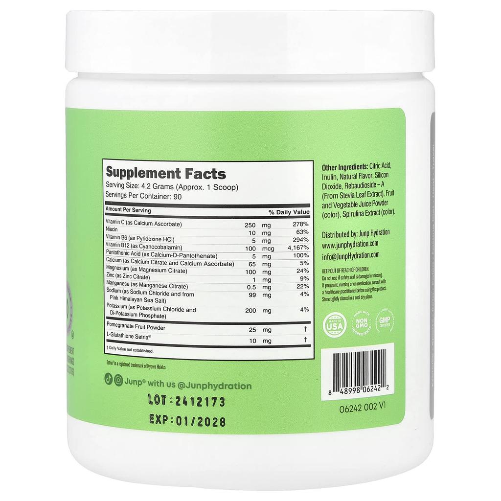 Electrolyte Powder Mix, Green Apple Flavor, 378G(13.3Oz)