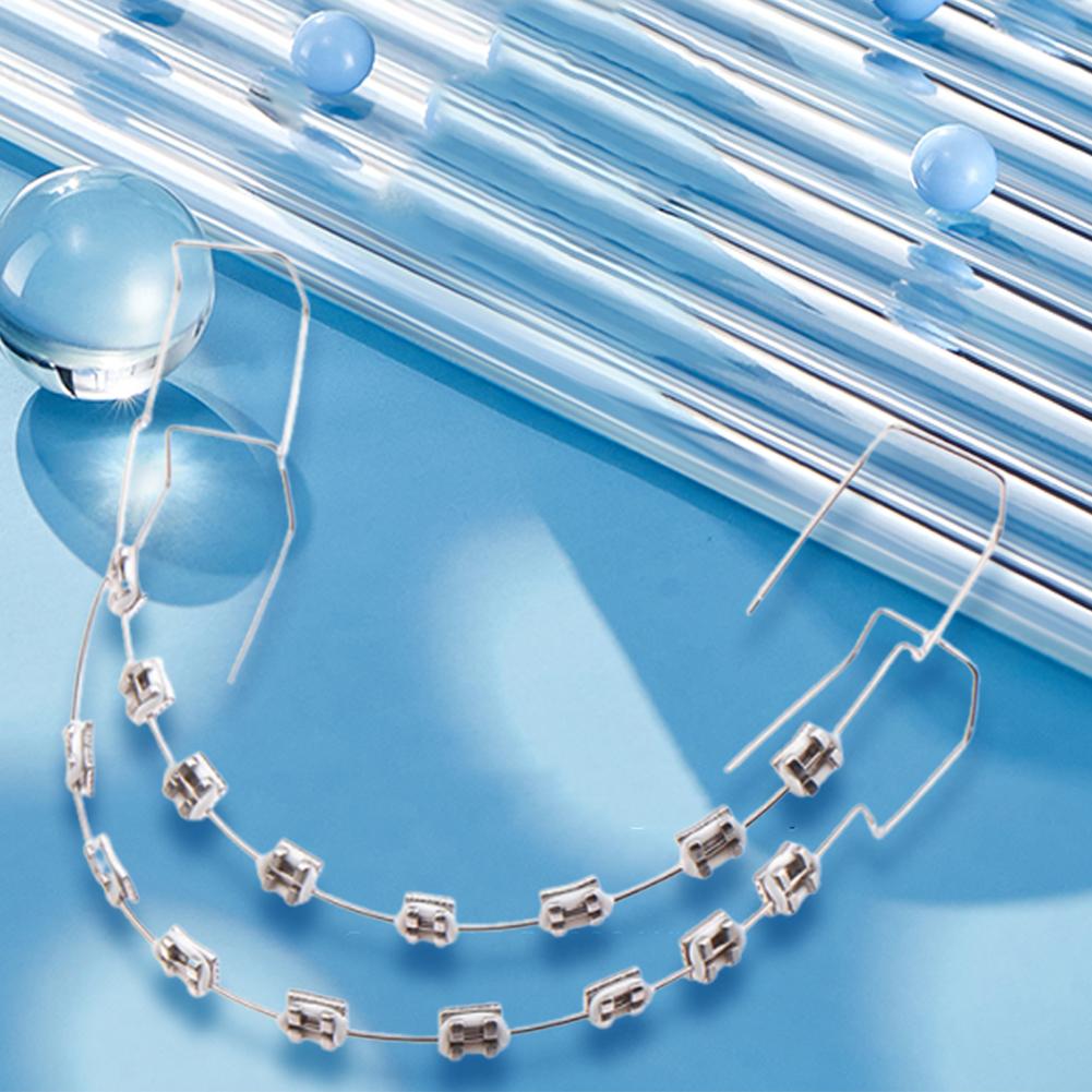 1 Pair Dental Fake Braces Metal Wires Bracket Temporary Tooth Decoration Dental Fashion Decoration for Daily Tooth Protect