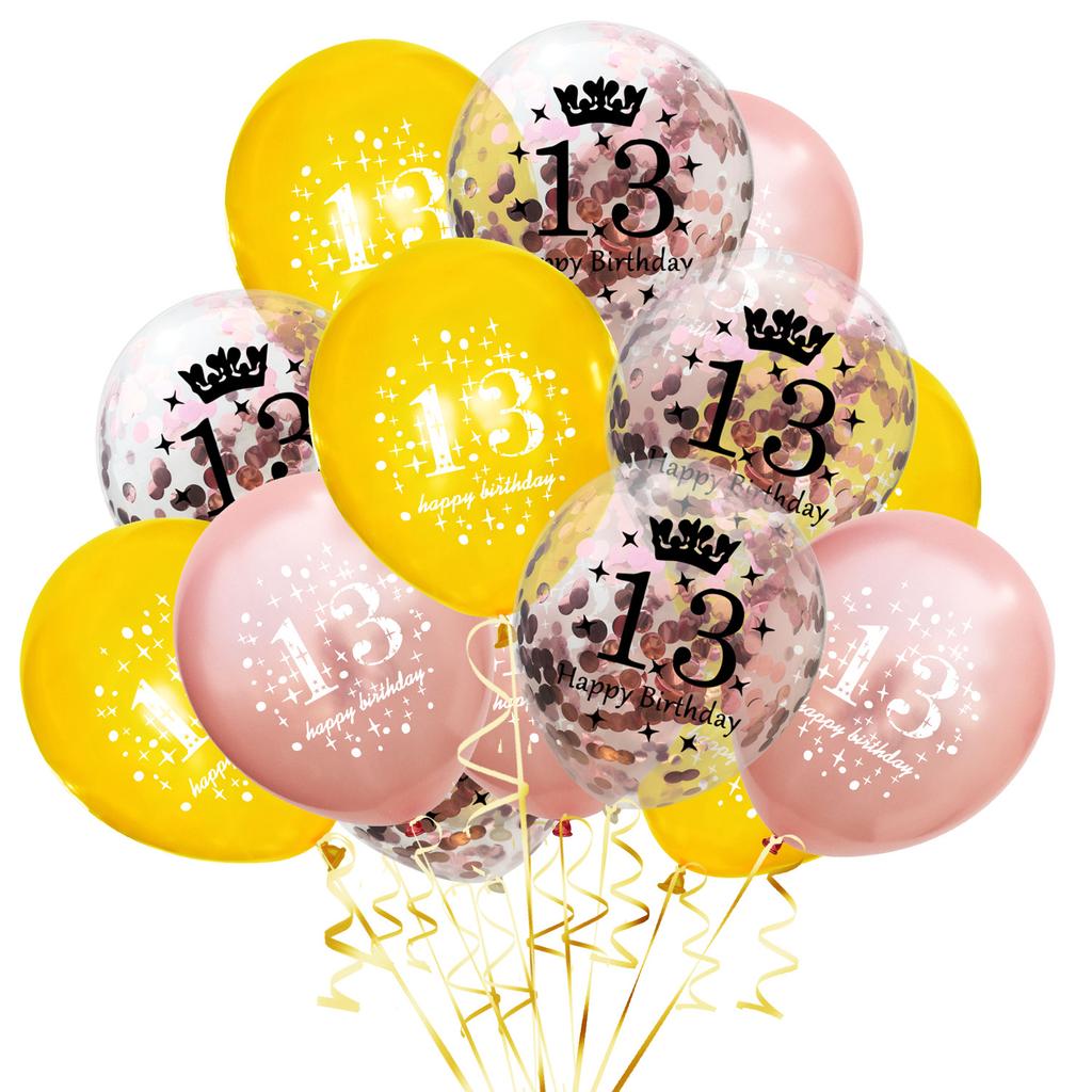 15pcs Birthday Inflatable Confetti Number Balloons 18 21 30 40 50 60 70 Year Party Decoration Adult Digit Helium Birthday Balons