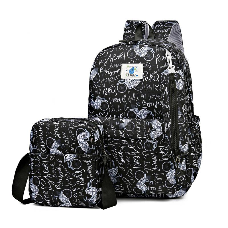 New Simple Backpack Three-piece Large Capacity Travel Backpack Junior High School Student Fashion Versatile Student Bag