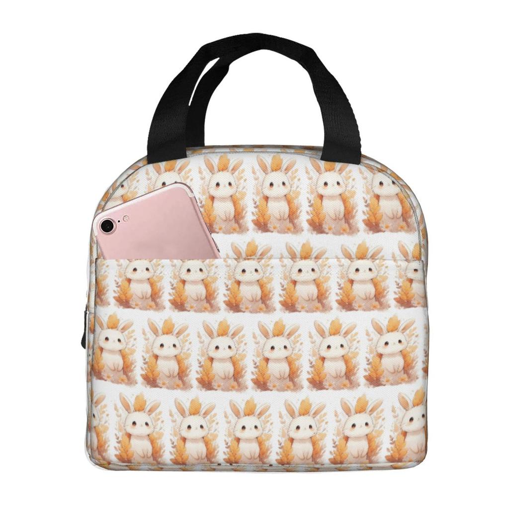 Rabbit In The Nature Forest Anime Insulated Lunch Bag for Kid School Cooler Thermal Food Box Tote Portable Lunch Boxes Container