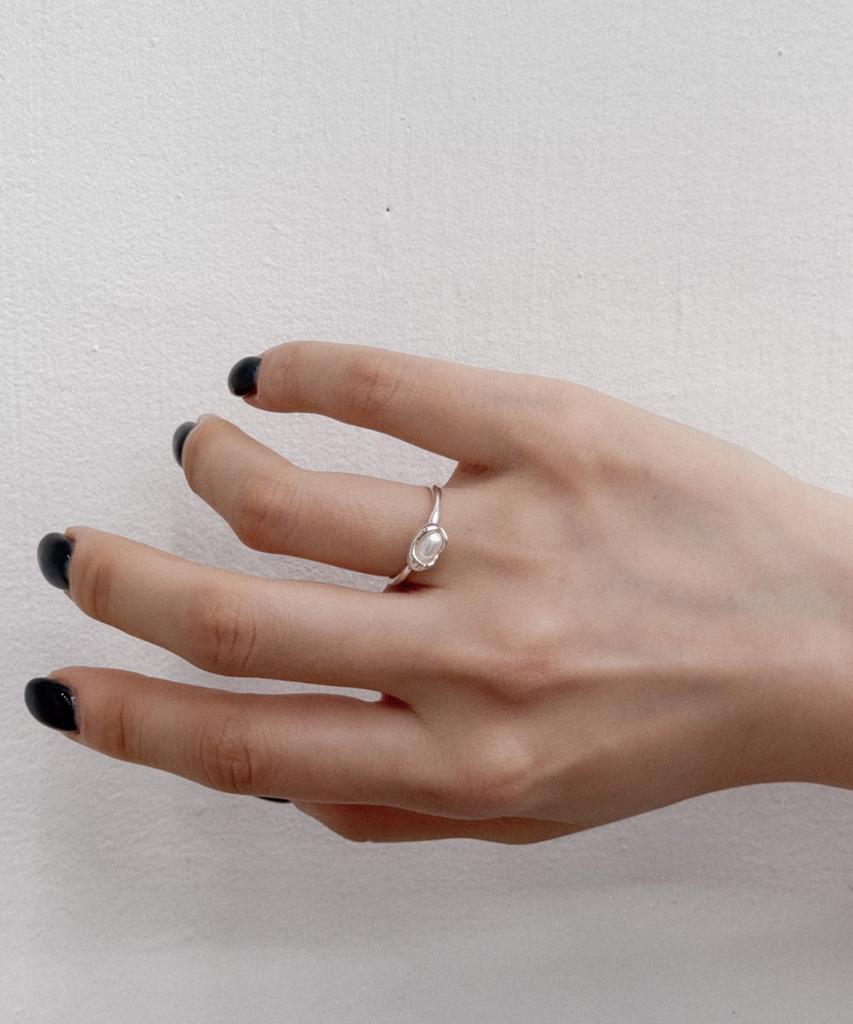 Knosis [925 Silver] Frame Pearl Ring