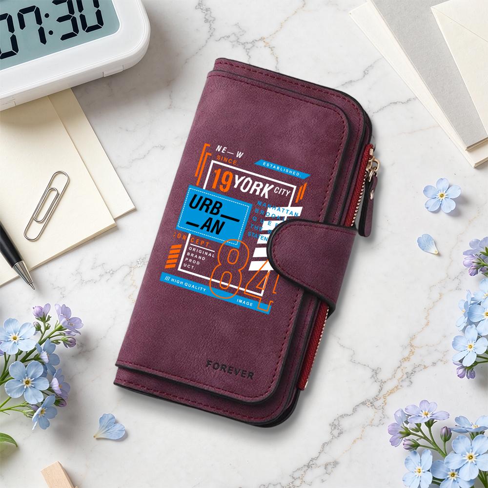 Urban Style Long Wallet Fashion Multi Slot Purse Portable Casual Daily Use Card Holder
