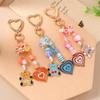 Cartoon Keychain Playful Bear Heart Keychain Beaded Key Ring Vibrant Decorative Key Chain For Key Organizer Backpack Purse
