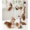 Five Hanging Squirrel Ornaments for Christmas Tree Foam Material with Wire Tail for Adjustable Poses and Display